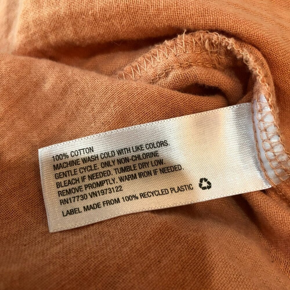 Universal Thread Womens Medium Peach Gauzy Crepe Long Sleeve Shirt Size M - Picture 9 of 11